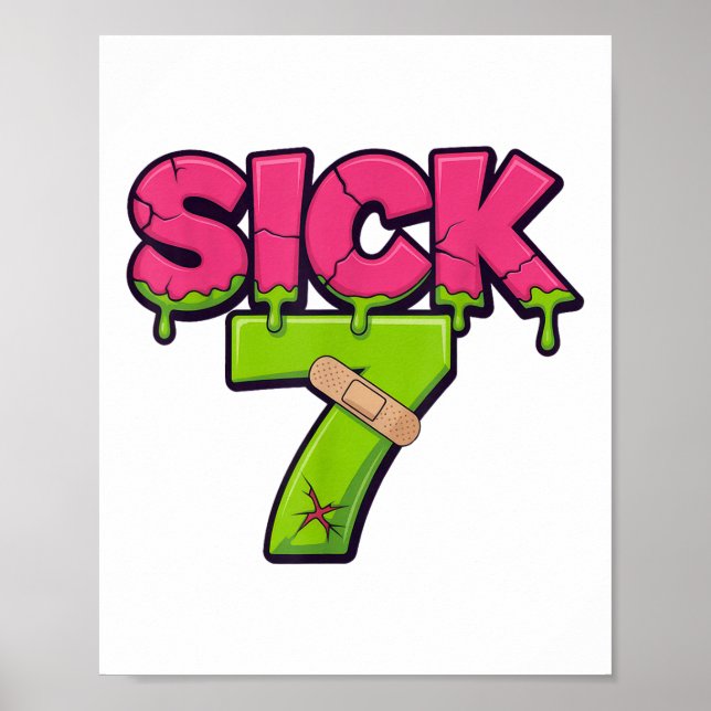 Sick Seven Meme Tee Six Seven Fun Wordplay Drip _2 Poster (Front)