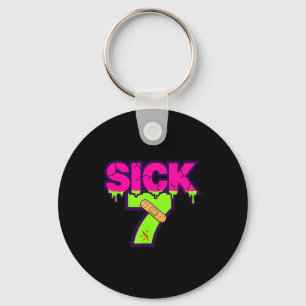 Sick Seven Meme Tee Six Seven Fun Wordplay Drip Key Ring