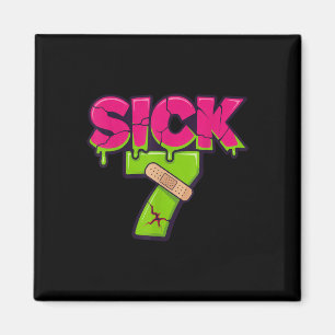 Sick Seven Meme Tee Six Seven Fun Wordplay Drip  Magnet