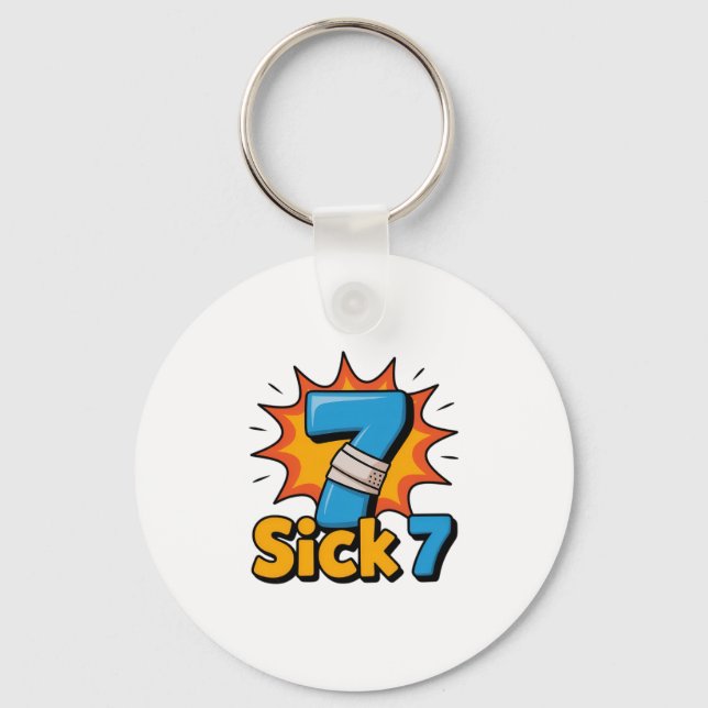 Sick Seven Meme Tee Six Seven Fun Wordplay  Key Ring (Front)