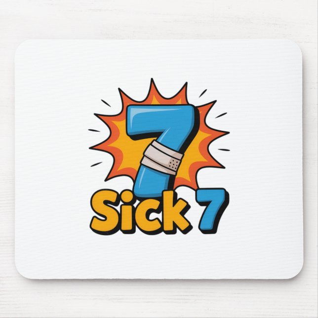 Sick Seven Meme Tee Six Seven Fun Wordplay  Mouse Pad (Front)