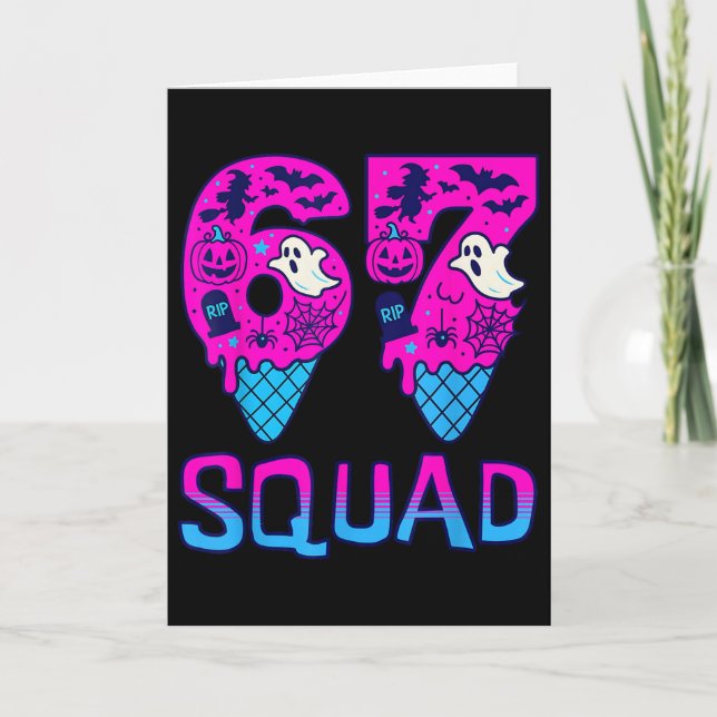 Sick Seven Meme Tee Six Seven Funny 67 Halloween S Card (Front)