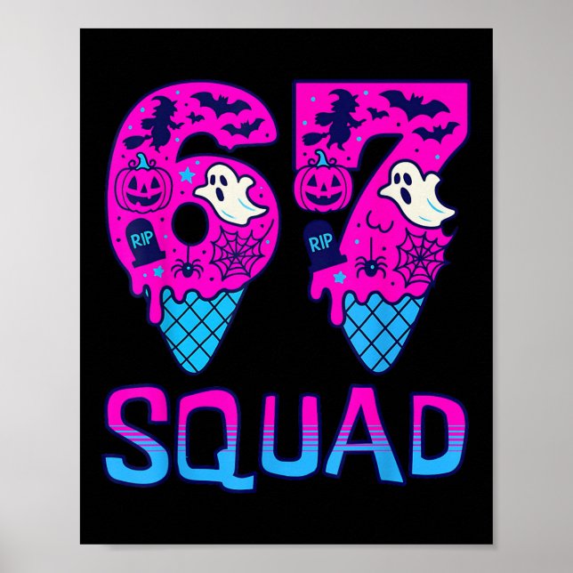 Sick Seven Meme Tee Six Seven Funny 67 Halloween S Poster (Front)