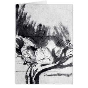 Sick woman in a bed, maybe Saskia