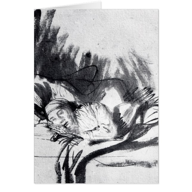 Sick woman in a bed, maybe Saskia (Front)