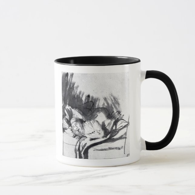 Sick woman in a bed, maybe Saskia Mug (Right)
