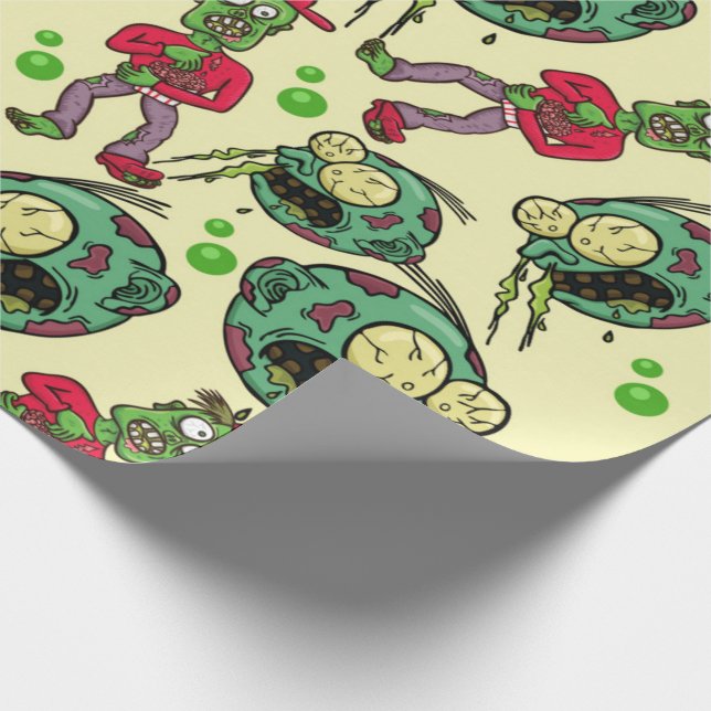 Sick Zombie Pattern Wrapping Paper (Corner)
