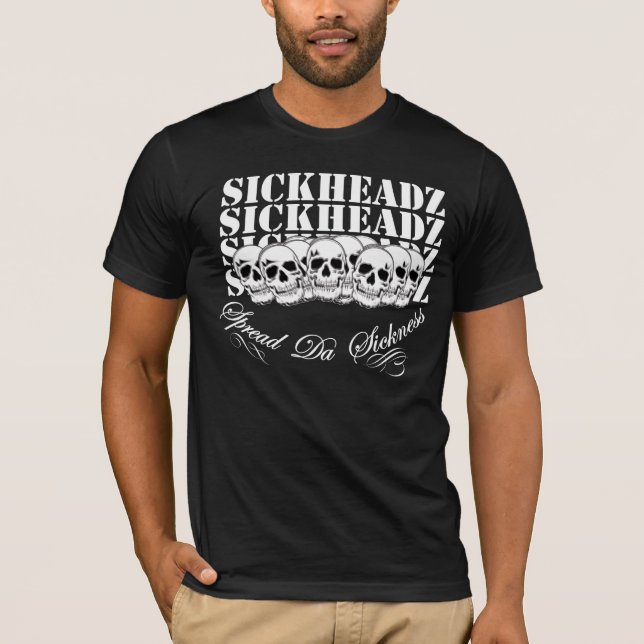 Sickheadz Dark Apparel Skull T T-Shirt (Front)