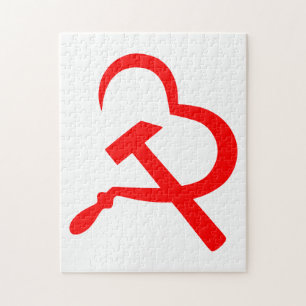 Sickle And Hammer, Heart, Love, Communism Jigsaw Puzzle