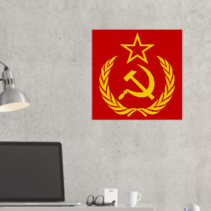 Sickle And Hammer, USSR, CCCP, Communism Foil Prints