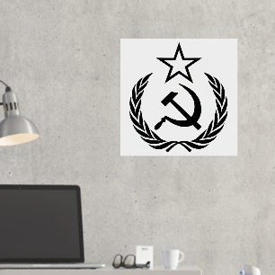 Sickle And Hammer, USSR, CCCP, Communism Foil Prints