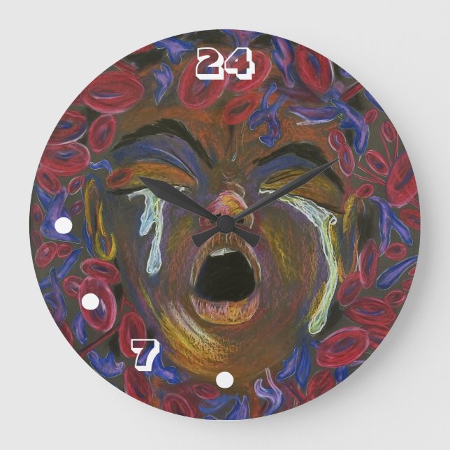 Sickle Cell 24/7 (Large) Wall Clock (Front)