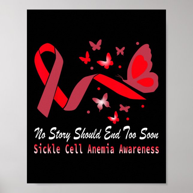 Sickle Cell Anaemia Awareness Butterfly Support Re Poster (Front)