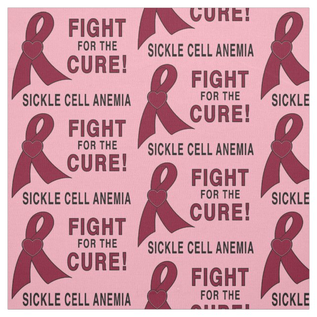 Sickle Cell Anaemia Awareness: Fight, Cure! Fabric (Swatch)