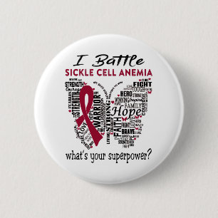 Sickle Cell Anaemia Awareness Month Ribbon Gifts 6 Cm Round Badge