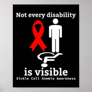 Sickle Cell Anaemia Awareness Support Red Ribbon 1 Poster