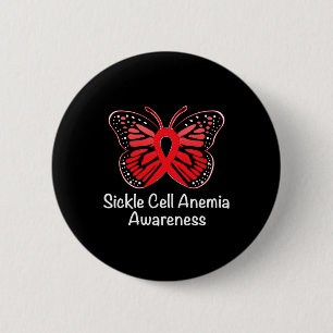 Sickle Cell Anaemia Awareness Warrior Support Red 6 Cm Round Badge