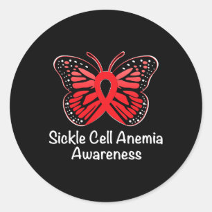 Sickle Cell Anaemia Awareness Warrior Support Red  Classic Round Sticker