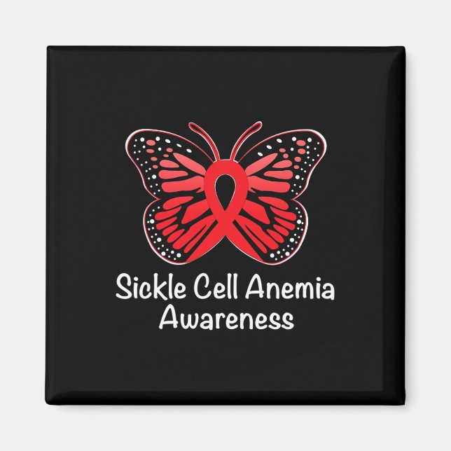 Sickle Cell Anaemia Awareness Warrior Support Red  Magnet (Front)