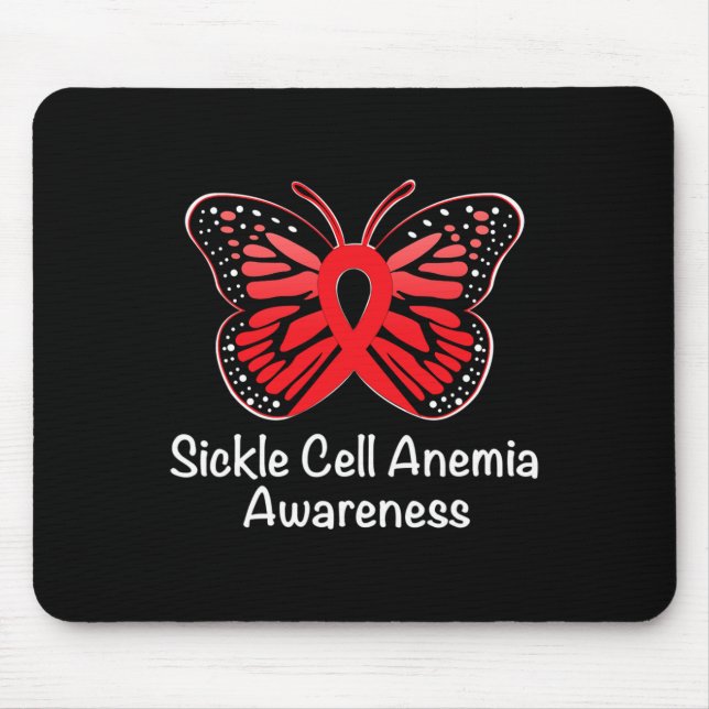 Sickle Cell Anaemia Awareness Warrior Support Red  Mouse Pad (Front)