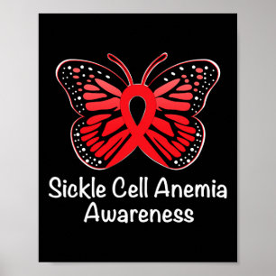 Sickle Cell Anaemia Awareness Warrior Support Red  Poster