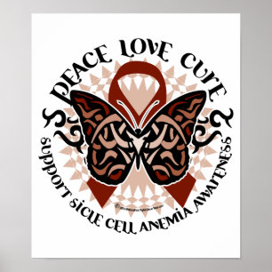 Sickle Cell Anaemia Butterfly Tribal Poster
