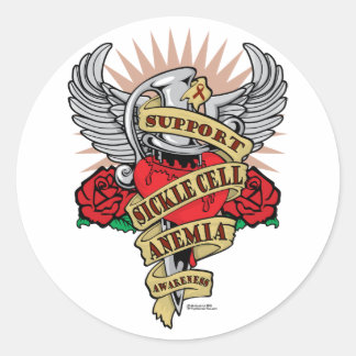 Sickle Cell Anaemia Dagger Classic Round Sticker