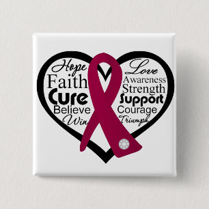 Sickle Cell Anaemia Heart Ribbon Collage 15 Cm Square Badge