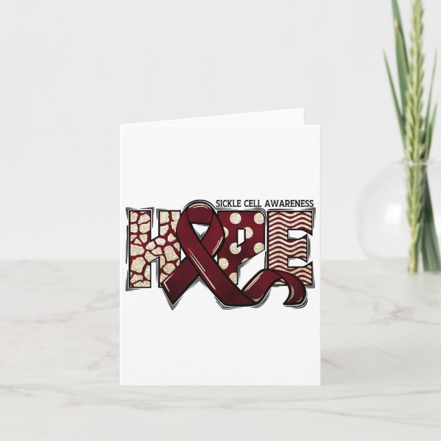 Sickle Cell Anaemia Scd Awareness Month Ribbon Hop Card (Front)