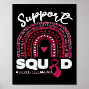 Sickle-cell Anaemia Support Squad Burgundy Ribbon Poster