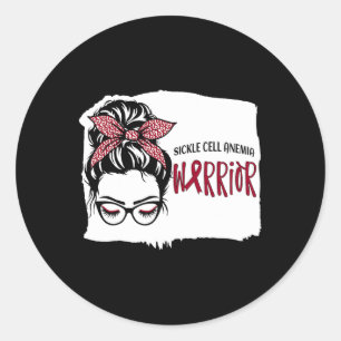 Sickle Cell Anaemia Warrior Awareness Support Mess Classic Round Sticker