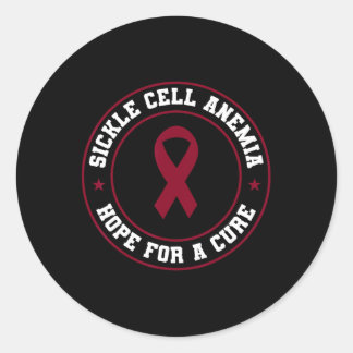 Sickle Cell Anaemia Warrior Scd Burgundy Awareness Classic Round Sticker