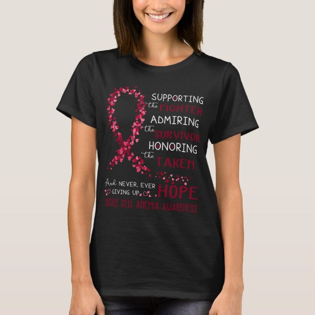 Sickle Cell Anaemia Warrior Supporting Fighter T-Shirt (Front)
