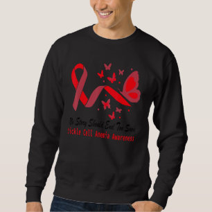 Sickle Cell Anemia Awareness Butterfly Support Red Sweatshirt