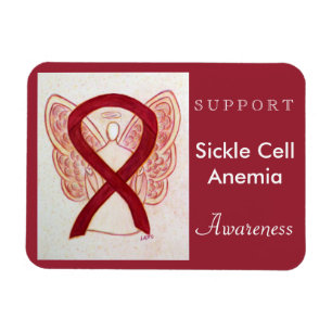 Sickle Cell Anemia Awareness Ribbon Angel Magnet