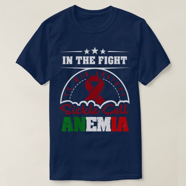 Sickle Cell Awareness  Anaemia Support Fight Win M T-Shirt (Design Front)