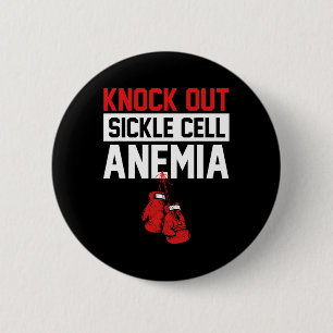 Sickle Cell Awareness Anaemia Support Knock Out 6 Cm Round Badge