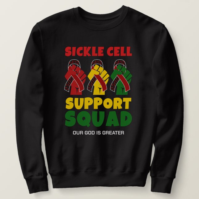 Sickle Cell Awareness Christian SUPPORT SQUAD Sweatshirt (Design Front)
