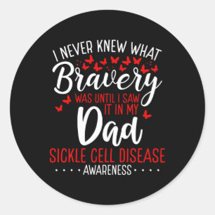 Sickle Cell Awareness Dad Fathers Day Warrior Surv Classic Round Sticker