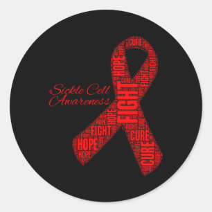 Sickle Cell Awareness Hope Fight Cure Ribbon  Classic Round Sticker