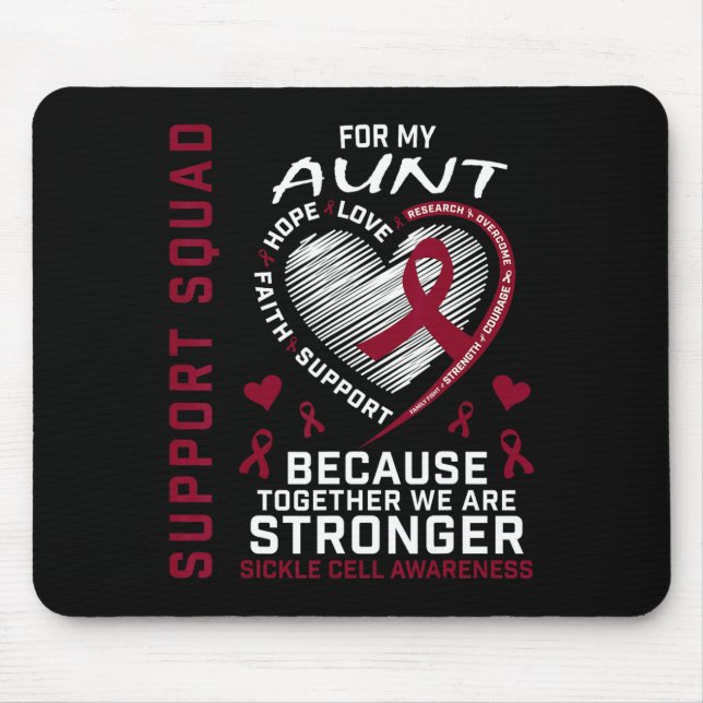 Sickle Cell Awareness Items Aunt Support Squad Fam Mouse Pad (Front)