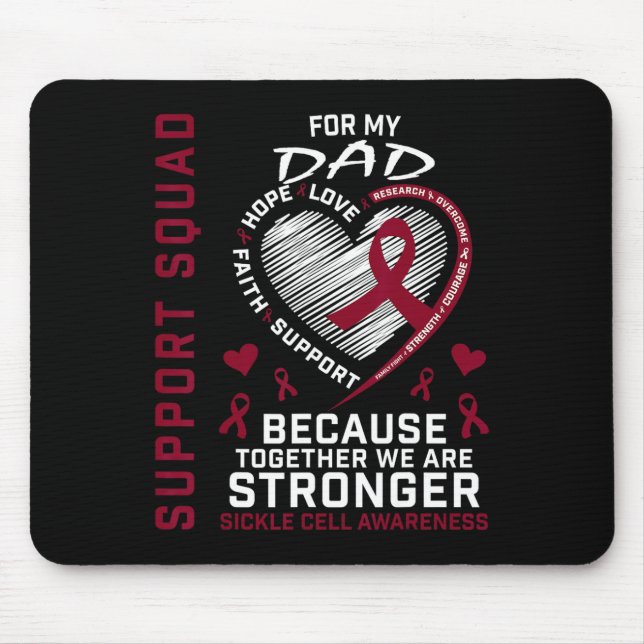 Sickle Cell Awareness Items Dad Support Squad Fami Mouse Pad (Front)
