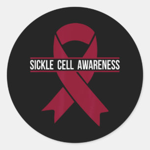Sickle Cell Awareness Month Burgundy Ribbon  Classic Round Sticker