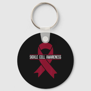 Sickle Cell Awareness Month Burgundy Ribbon  Key Ring