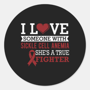 Sickle Cell Awareness Month Ribbon Gifts  Classic Round Sticker