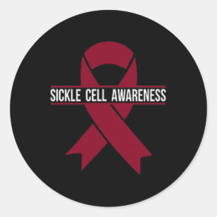 Sickle Cell Awareness Month Small Burgundy Ribbon  Classic Round Sticker