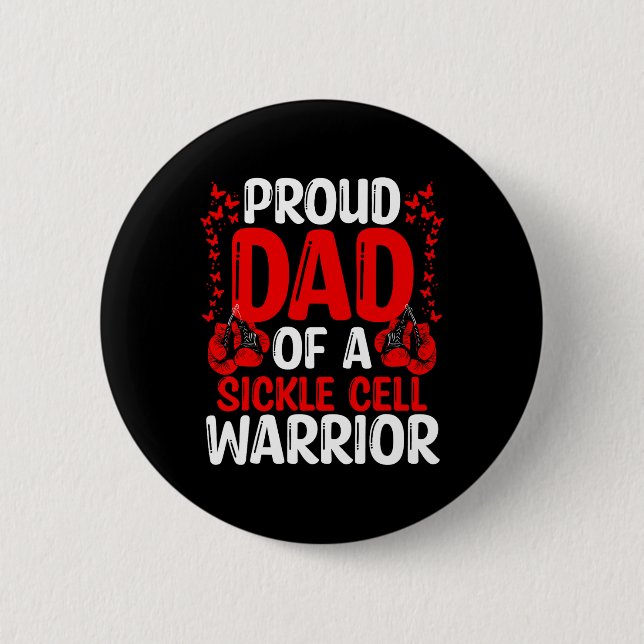Sickle Cell Awareness Movement Ribbon Dad Of A War 6 Cm Round Badge (Front)