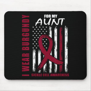 Sickle Cell Awareness Shirt Aunt I Wear Burgundy F Mouse Pad