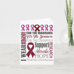 Sickle Cell Awareness Shirt Burgundy Ribbon Tee Gi Card
