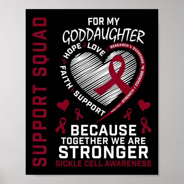 Sickle Cell Awareness Shirt Goddaughter Support Gr Poster (Front)